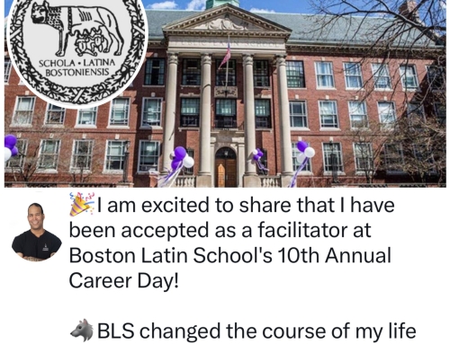 I have been accepted as a facilitator at Boston Latin School’s 10th Annual Career Day!